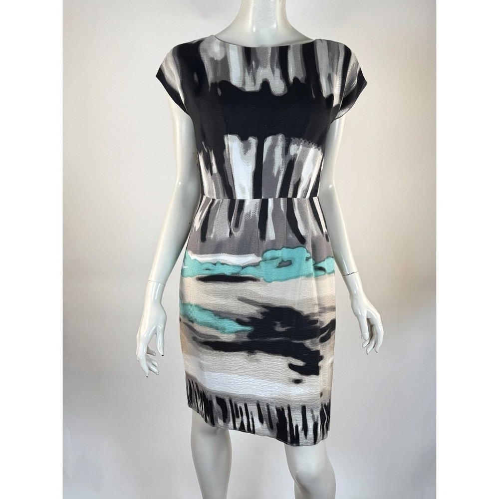 Peruvian Connection Sheath Dress Women 4 EUC‎ Lined Short Sleeve Zip Closure